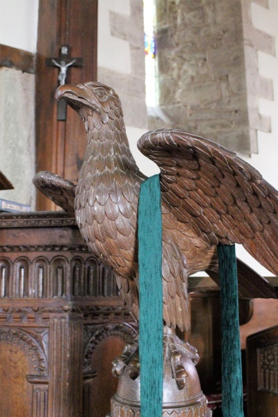 Wooden lectern in the shape of an eagle