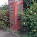 Red phonebox under renovation