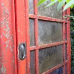 Red phonebox under renovation