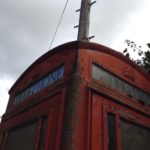 Red phonebox under renovation