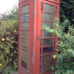 Red phonebox under renovation