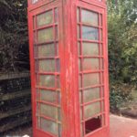 Red phonebox under renovation