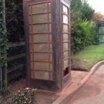 Red phonebox under renovation