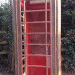 Red phonebox under renovation