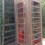 Red phonebox under renovation