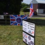 Notices and Union jack flags