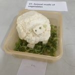 A cauliflower carved to look like a sheep