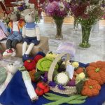 Knitted animals and a knitted vegetable garden