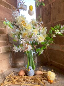 Easter flower display in the church