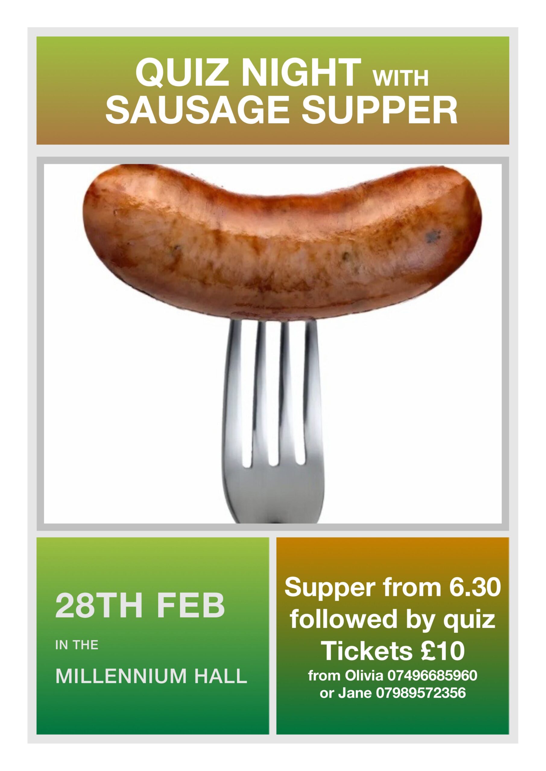 Sausage, Mash and Quiz